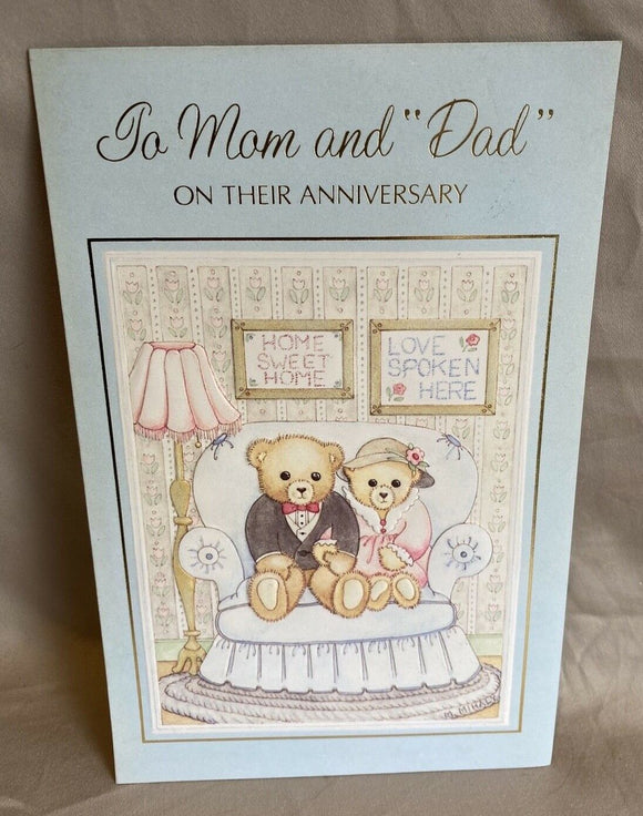 Mom And “Dad” Anniversary Greeting Card w/Envelope NEW