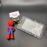 Marvel Spiderman Figure Keychain W/ Logo Plastic ID Case