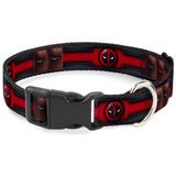 Plastic Clip Collar - Marvel Deadpool Utility Belt Logo/Pockets: WDP042 15"-26"