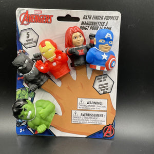 Marvel AVENGERS 5 Piece Bath Time Finger Puppets  Hulk Ironman