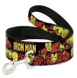 Buckle Down Iron Man Action Poses Dog Leash 1” Wide 4Ft Long