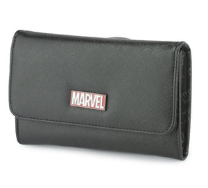 Buckle Down Fold over Women’s Marvel Brick Metal Emblem Wallet