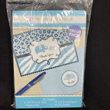 Sweet Safari Boy Jungle Animal Blue Baby Shower Party 20 Thank You Notes Cards