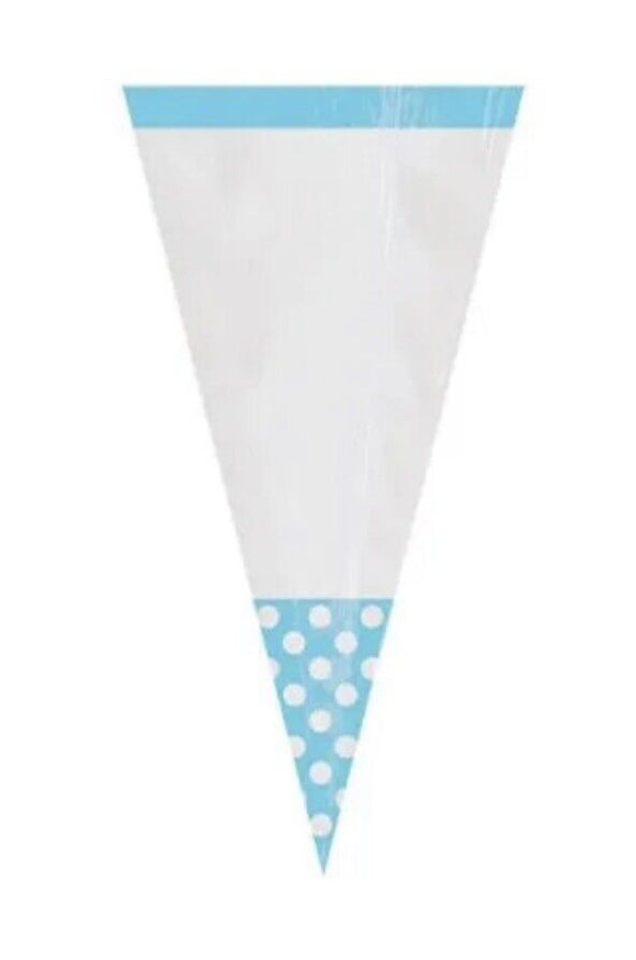 Amscan Cone Shaped Plastic Party Goodie Bags (Pack Of 10 W/Twist Ties Caribbean