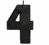 Amscan Black Glitter Birthday Candle Number 4