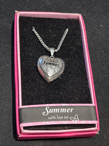 Heart Picture Locket With Love Necklace 16-18" Chain Summer