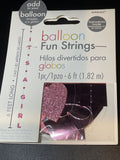 Its A Girl Pink Helium Balloon Fun Strings Tail 6 feet Long Baby Shower Decorat
