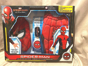 Spider-Man Deluxe Costume Top Flashlight Mask Sz 4-6 Marvel NEW