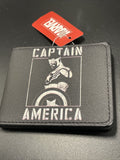Buckle Down Marvel Captain America Shield Pose Black & White Bifold Wallet