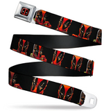 MARVEL DEADPOOL Deadpool Logo Full Color Black Red White Seatbelt Belt -WDP058