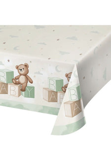 Teddy Bear Baby Shower Paper Tablecloth 54" x 102" Baby Shower Party Tableware