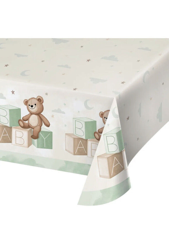 Teddy Bear Baby Shower Paper Tablecloth 54