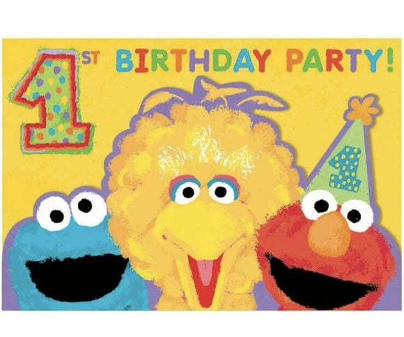 Sesame Street 1st Birthday Party Invitations 20ct