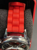 Spiderman Spinner Flip Cover LCD Youth Watch W/ Red  Band In Collectable Box