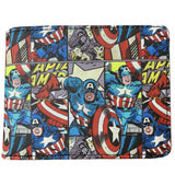 Marvel Captain America Classic Action Panels Bifold Wallet Multi-Color