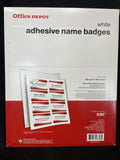 Office Depot Adhesive Name Badge Labels, 2 1/3" x 3 3/8" White, Pack Of 160