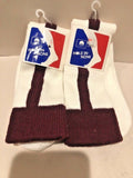 2 Pairs Hole-in-None White/Maroon Over the Calf Baseball Socks Sz 7-9  NEW