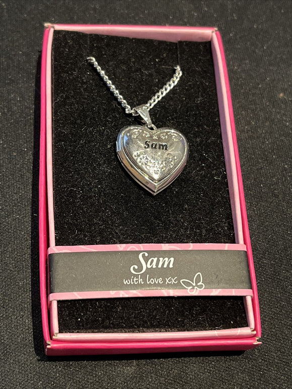 Heart Picture Locket With Love Necklace 16-18