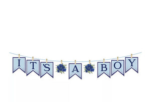 It’s A Boy In Bloom Baby Shower Clothespin Pennant Banner 12ft