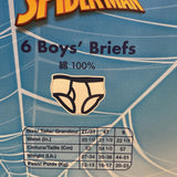 Spiderman 6 Pack Briefs Sz 2T-3T 100% Cotton