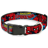 Buckle Down Dog PLASTIC CLIP COLLAR - AMAZING SPIDER-MAN 1"/L