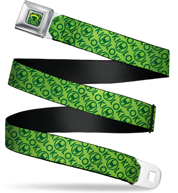 Marvel Loki Face Icon Seatbelt Belt LOKI Text/Icon Monogram- WTH025 24