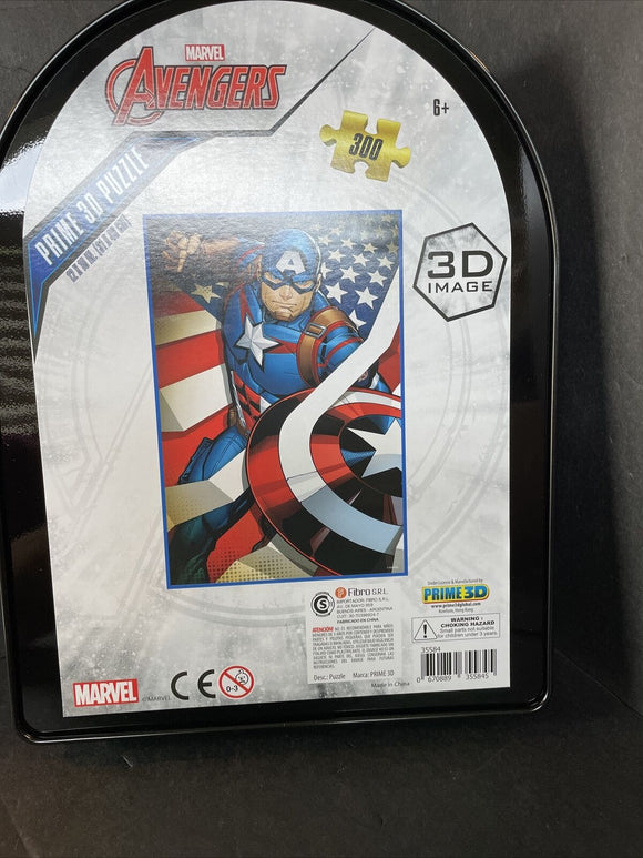 Avengers Captain America 3D 300pc Puzzle in Metal Collectors Box 12x18”