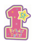 One-derful Girl Bright Stars Kids 1st Birthday Party Invitations w/Envelopes