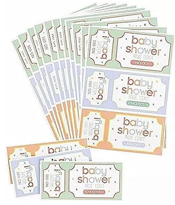 Multicolor Baby Shower Prize To Let’s 16 Sheets 48 Tickets