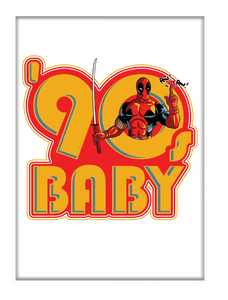 Marvel Deadpool 30th 90s Baby Ata-Boy Magnet 2.5" X 3.5"