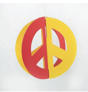 Tie Dye Groovy Peace Sign Party Supplies 3D Hanging Peace Sign Cutouts 6