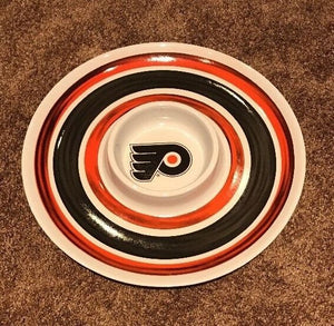 Philadelphia Flyers NHL Pro Hockey Gift Melamine 14" Chip & Dip Serving Tray NEW