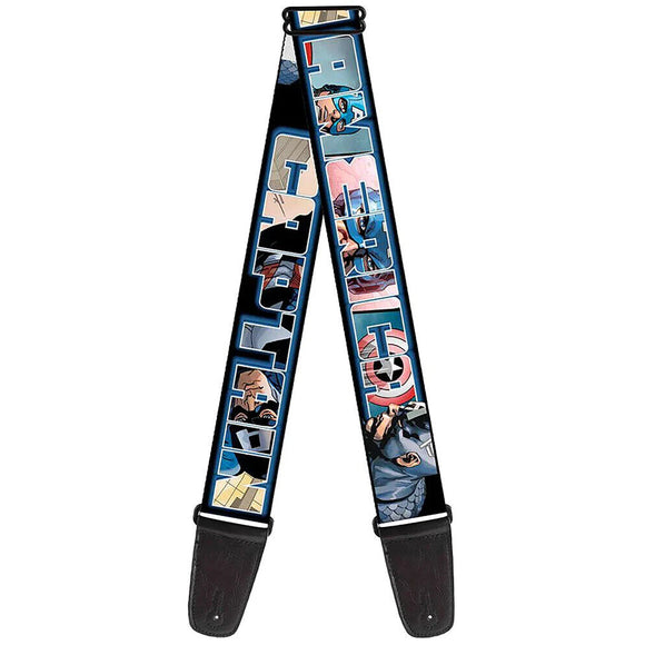 MARVEL UNIVERSE Guitar Strap - CAPTAIN AMERICA Poses- WCA017