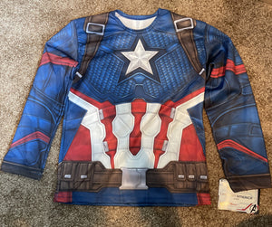 Rubies Youth Captain America Long Sleeve Shirt One Size Fits All