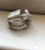 Ladies Silver/Crystal Ring “X” Assorted Sizes NEW