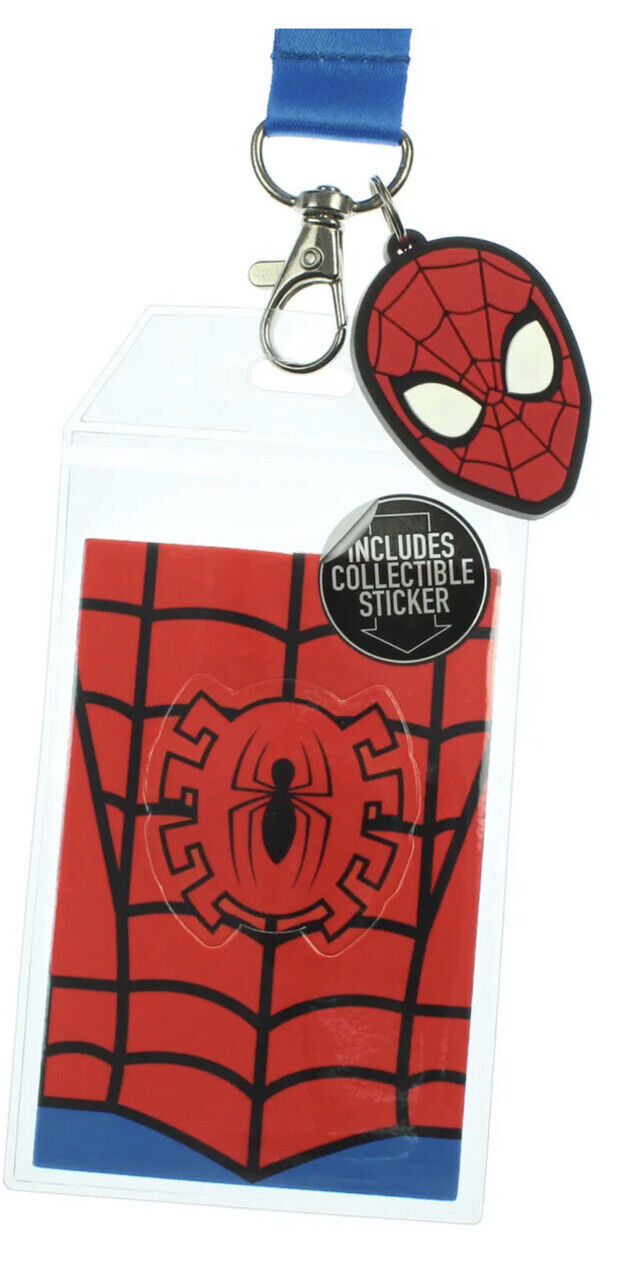 Marvel Spider-Man ID Badge Holder Lanyard w/ Rubber Pendant and