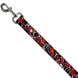 Buckle Down DOG LEASH - SPIDER-MAN/3-POSES/SPIDER WEB SKETCH   1" Wide 4' WSPD056