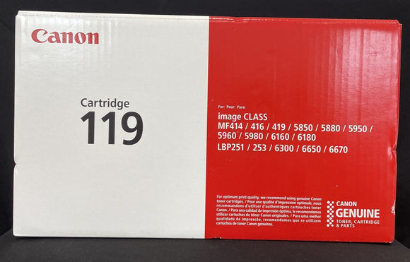 Canon Cartridge 119 Black Toner New Factory Sealed