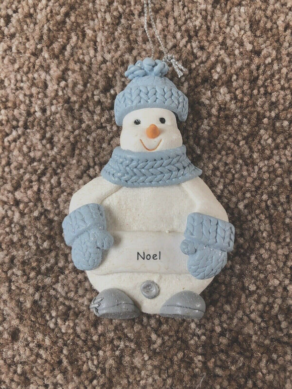 Snow Buddies Noel Personalized Snowman Ornament NEW