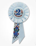 Beistle Biestle 3 1/4" x 6 1/2" My 2nd Birthday Rosette Blue