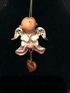 Pink Claire Prayer Angel Orn by the Encore Group made by Russ Berrie NEW