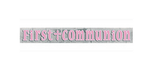 Amscan Pink Fringe First Communion Banner 1pc 10'