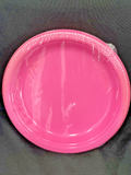 Bright Pink 9" Plastic Lunch Plates - 20 ct.