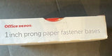 Office Depot 1” Prong Paper Fastener Bases, 2 3/4" Base, 1" Capacity, Box of 100