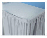 Reusable Silver Plastic Table Skirt 29”x168”