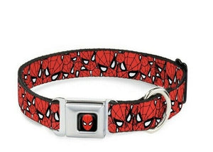 Marvel Spiderman Stacked Seatbelt Collar 1” wide Large 15”-26”