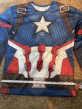 Rubies Youth Captain America Long Sleeve Shirt One Size Fits All