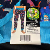 Rick And Morty Mens L Sleep Pant Joggers Drawstring & Side Pockets