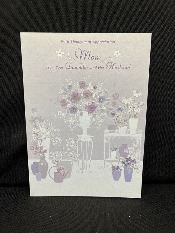 Happy Mother's Day From Daughter and Husband Greeting Card w/Envelope