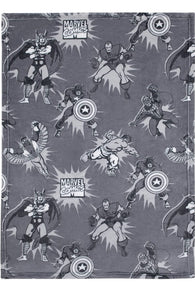 Marvel Comics Super Heroes Gray/ White Super Soft Plush Baby Blanket